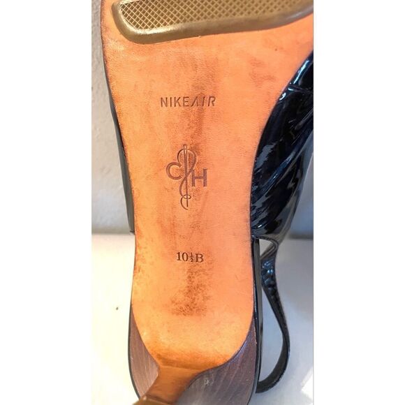 Cole Haan Air Talia Otbow black patent women's size 10.5 Medium peep toe shoe - Picture 8 of 11